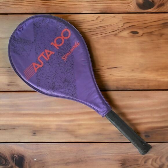 Spalding ASTA 100 Tennis Racquet 4.5 Grip Graphite Racket With Cover Purple Teal - Picture 16 of 16